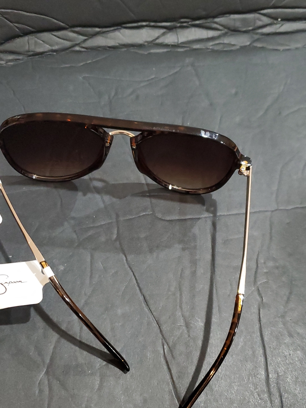 Jessica Simpson j6382 brown tortoiseshell aviator flat brow style sunglasses new - Picture 3 of 12
